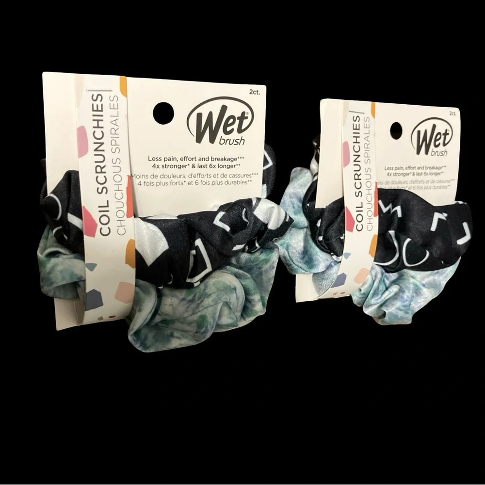 Wet Brush 2 Packs Of 2ct Each Total 4 Coil Hair Scrunchies Ponytail New Packaged